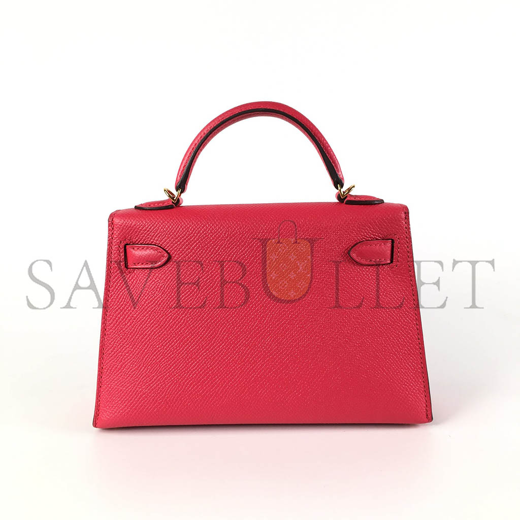 H**mes mini kelly ii epsom pink gold buckle (19*12*5.5cm)